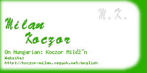 milan koczor business card